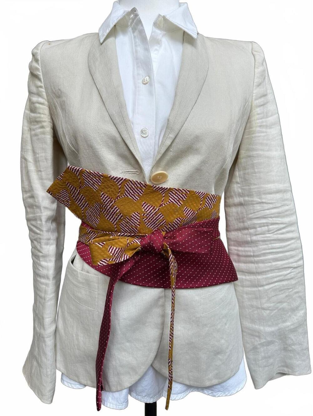 Upcycled Silk Necktie Obi Belt | Handmade Corset Style Belt | One-of-a-Kind | OS
